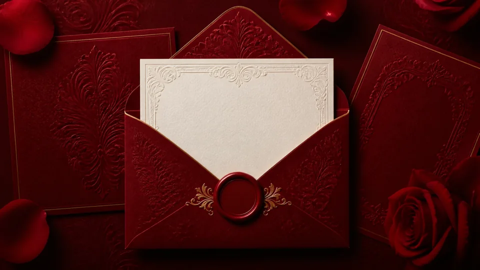 Crimson Vow digital invitation design preview